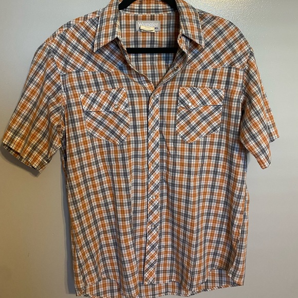 Chemise Wrangler Western Vintage 90s – 3XL, Manches Courtes, Snaps Perles, Bordeaux